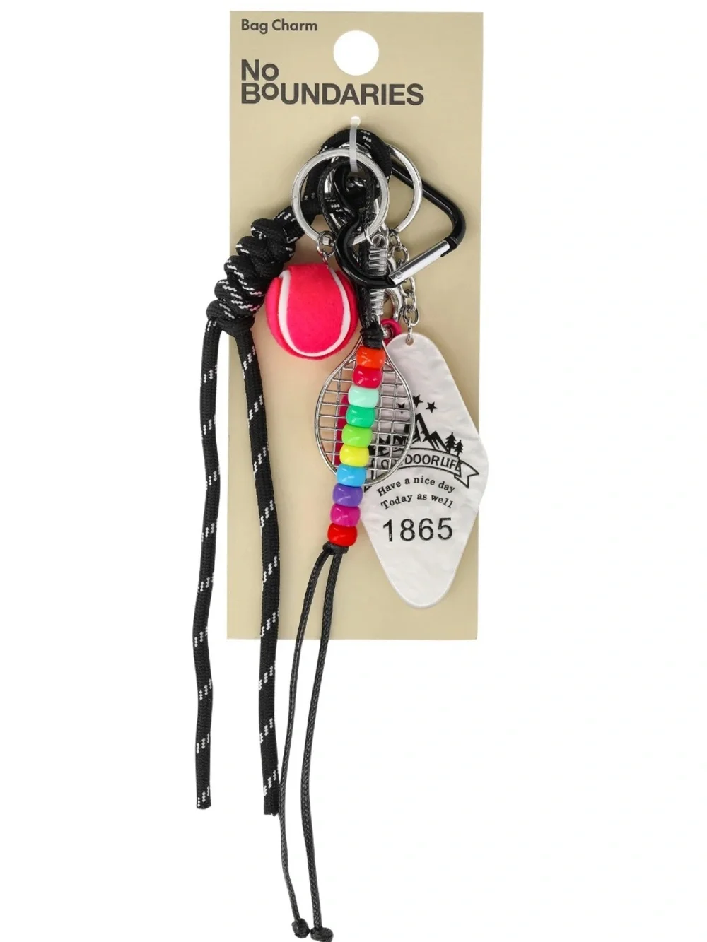 No Boundaries Women's Sporty Motel Key Bag Charm, Multi Color